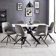 Jonah Swivel Dining Chair - Set of 2 - Grey Fabric