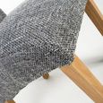 2 x Karta Tweed Grey Scroll Back Dining Chair