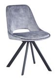 2 x Kieler Grey Fabric Swivel Dining Chair