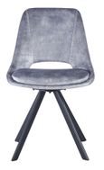 2 x Kieler Grey Fabric Swivel Dining Chair
