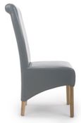 2 x Krista Bonded Grey Leather Roll Back Dining Chair