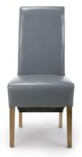 2 x Krista Bonded Grey Leather Roll Back Dining Chair