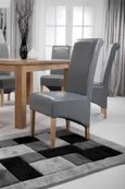2 x Krista Bonded Grey Leather Roll Back Dining Chair