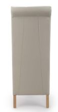 2 x Krista Bonded Ivory Leather Roll Back Dining Chair