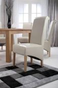 2 x Krista Bonded Ivory Leather Roll Back Dining Chair