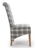 2 x Krista Herringbone Check Cappuccino Roll Back Dining Chair