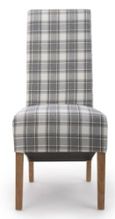 2 x Krista Herringbone Check Cappuccino Roll Back Dining Chair