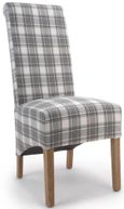 2 x Krista Herringbone Check Cappuccino Roll Back Dining Chair