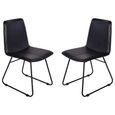 Robinson Dining Chair - Set of 2 - Charcoal Leather