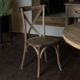 2 x Light Oak Cross Back Dining Chair