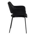 Lima Dining Armchair - Set of 2 - Black Velvet Fabric