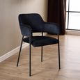 Lima Dining Armchair - Set of 2 - Black Velvet Fabric