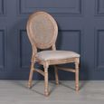 Louise Birch Wood and Rattan Oval Back Dining Chair - Set of 2