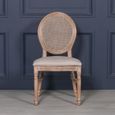 Louise Birch Wood and Rattan Oval Back Dining Chair - Set of 2