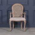 Louise Wood and Rattan Back Dining Armchair - Set of 2