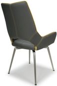 2 x Mako Grey Leather Effect Swivel Dining Chair