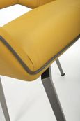 2 x Mako Yellow Leather Effect Swivel Dining Chair