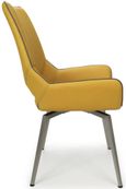 2 x Mako Yellow Leather Effect Swivel Dining Chair