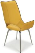 2 x Mako Yellow Leather Effect Swivel Dining Chair