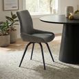 Malcom Swivel Dining Chair - Set of 2 - Dark Grey Fabric