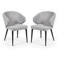 Marcus Dining Chair - Set of 2 - Light Grey Fabric