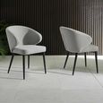 Marcus Dining Chair - Set of 2 - Light Grey Fabric