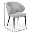 Marcus Dining Chair - Set of 2 - Light Grey Fabric