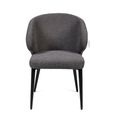 Marcus Dining Chair - Set of 2 - Mid Grey Fabric - Curved