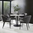 Marcus Dining Chair - Set of 2 - Mid Grey Fabric - Curved
