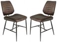 2 x Marigot Grey Vintage Leather Dining Chair