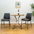 2 x Marigot Grey Vintage Leather Dining Chair