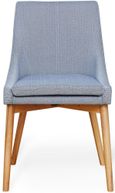 Mobel Oak Dining Chairs - Set of 2 - Grey Fabric Upholstered