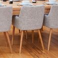 Mobel Oak Dining Chairs - Set of 2 - Light Grey Fabric