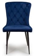 Merlin Dining Chair - Set of 2 - Navy Blue Fabric