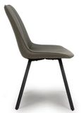 Miro Dining Chair - Set of 2 - Grey Faux Leather