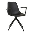 Monaco Dining Armchair - Set of 2 - Black - Faux Leather - Swivel