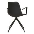 Monaco Dining Armchair - Set of 2 - Black - Faux Leather - Swivel