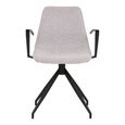 Monaco Dining Armchair - Set of 2 - Light Grey - Boucle Fabric - Swivel
