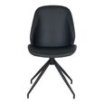 Monte Carlo Dining Chair - Set of 2 - Black - Faux Leather - Swivel