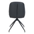 Monte Carlo Dining Chair - Set of 2 - Black - Faux Leather - Swivel