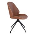 Monte Carlo Dining Chair - Set of 2 - Vintage Brown - Faux Leather - Swivel