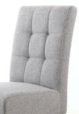 2 x Moseley Stitched Waffle Silver Grey Linen Effect Dining Chair in White Legs