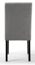 2 x Moseley Stitched Waffle Silver Grey Linen Effect in Black Fabric Dining Chair