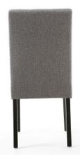 2 x Moseley Stitched Waffle Steel Grey Linen Effect Dining Chair in Black Legs