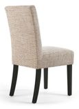 2 x Moseley Stitched Waffle Tweed Oatmeal Dining Chair in Black Legs