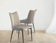 2 x Nardo Grey Faux Leather Dining Chair