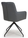 Nix Swivel Dining Chair - Set of 2 - Grey Faux Leather