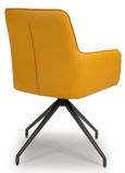 Nix Swivel Dining Chair - Set of 2 - Yellow Faux Leather