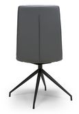 Nobo Swivel Dining Chair - Set of 2 - Grey Faux Leather - Black Legs