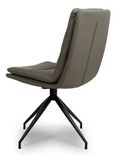Nobo Swivel Dining Chair - Set of 2 - Truffle Faux Leather - Black Legs